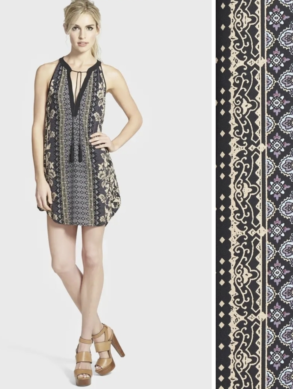 ASTR Tassel Sleeveless Shift Dress Size M